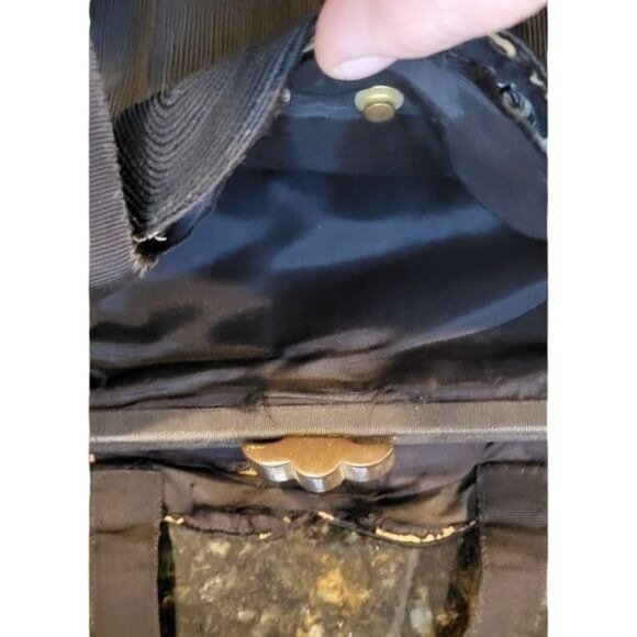 1940s Black Cord Purse With WWII Aviation Cadet Pin and Monogram Initials Pin - Picture 9 of 16